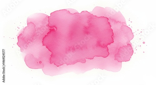 Obraz na płótnie Vibrant Pink Watercolor Stain on White Background Texture Element w salonie