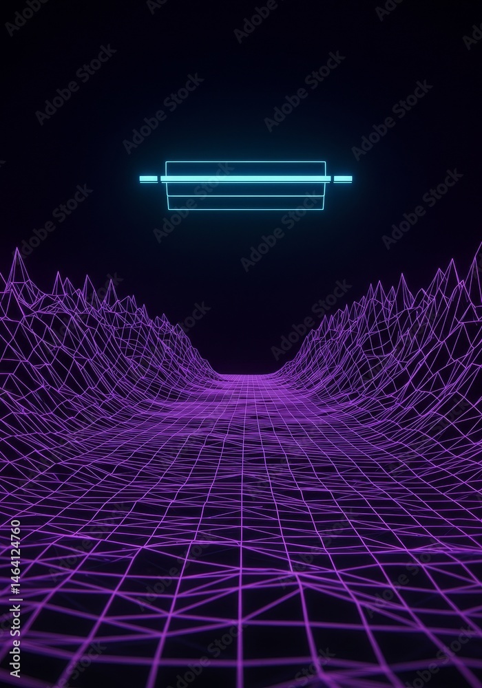Vibrant Purple Grid with Neon Accent on a Dark Background