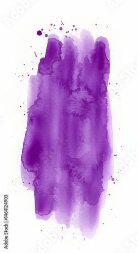 Obraz na płótnie Vibrant Purple Watercolor Stain with Abstract Texture on White w salonie