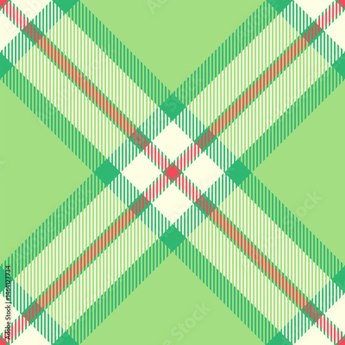 Vibrant green and pastel plaid pattern, ideal for textile design, fashion, and web backgrounds. This seamless texture offers a fresh, modern take on classic woven designs.