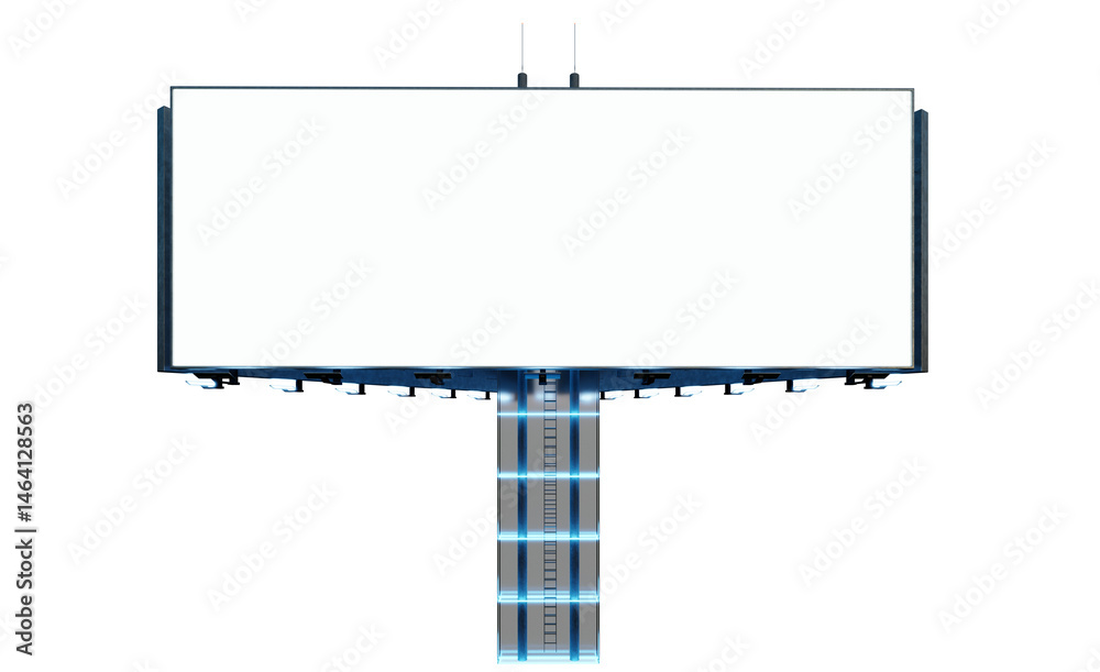 Obraz premium 3d rendering large blank billboard providing copy space on white background