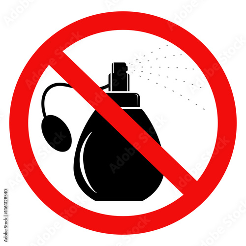 No Perfume Sign. No Perfume Spray Sign. Please do not use the perfume. Vector illustration design