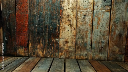 Rustic wooden wall and floor background