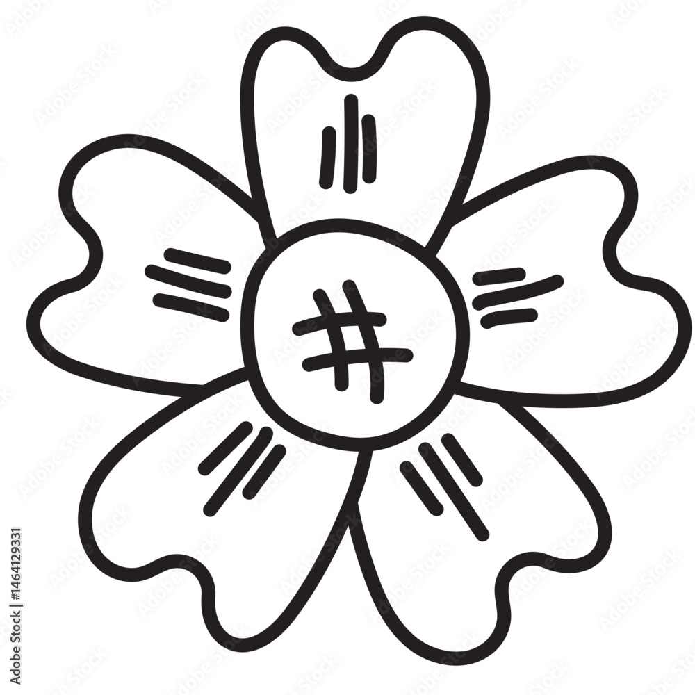 Fototapeta premium Flower Line Doodle