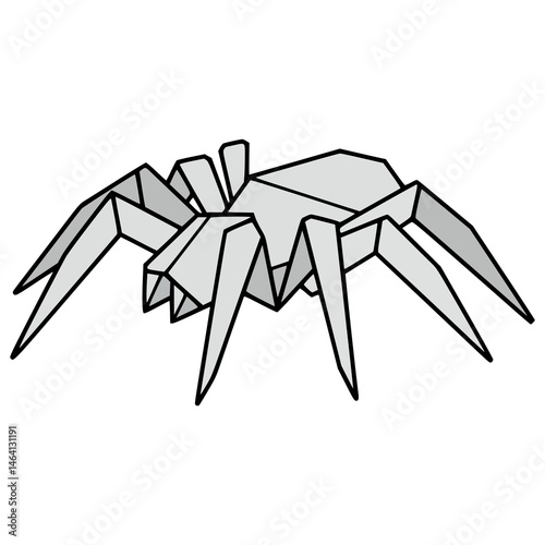 spider origami papercraft animal hobby flat color vector illustration template design
