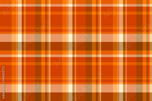 Apartment tartan plaid vector, gentle check seamless background. English fabric texture pattern textile in orange and persimmon colors.