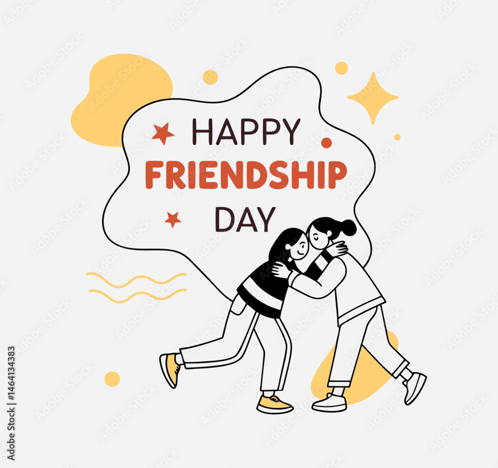 Fototapeta premium happy friendship day vector 