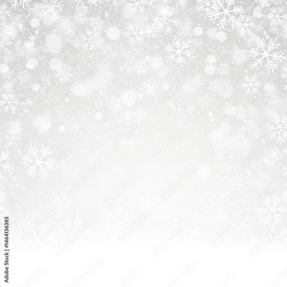 White Winter Background with Falling Snowflakes Pattern Illustration White Winter Background with Falling Snowflakes Pattern Illustration