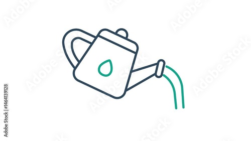 Watering can animated icon. animated icon related to agriculture. suitable for user interface, provide visual feedback and more. alpha channel, transparent background