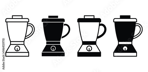 Blender Icons Set Black and White Color Vector Design Illustration