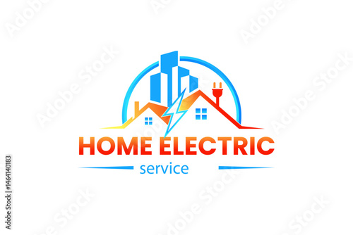 Electric logo. Electrical Power Sun Solar Energy Logo