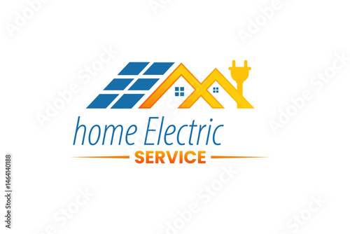 Electric logo. Electrical Power Sun Solar Energy Logo