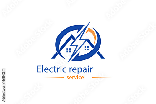 Electric logo. Electrical Power Sun Solar Energy Logo