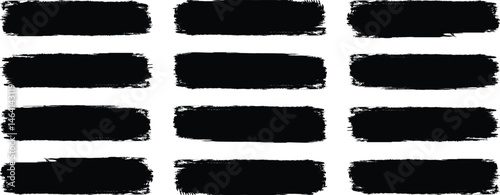 Paint brush strokes. Brush strokes vector. Hand drawn brush stroke textures set. Grunge banner background. Vector paint bold brush strokes. Ink brush stroke set