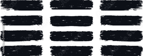 Chalk brushes set. Black set paint, ink brush, brush strokes, brushes, lines, grungy brushes collection. Paintbrush collection. Vector paint brush strokes. Hand drawn brush stroke textures set. 