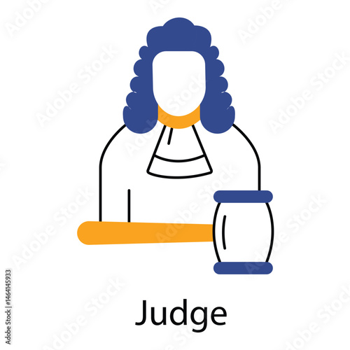Judge Icon Representing Legal Authority and Justice vector design