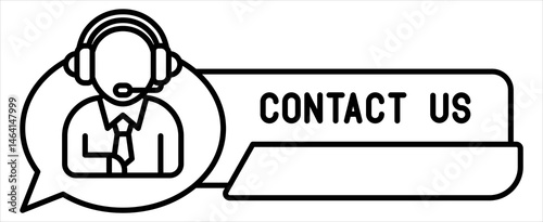 Contact Us Icon with Customer Support Outline