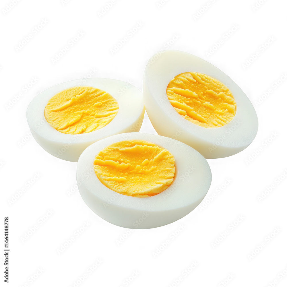 Halved boiled eggs isolated on transparent background Halved boiled eggs isolated on transparent background