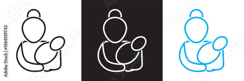 Postnatal care icon / mother and children icon. Vector for websites, mobile interfaces, presentations, banner, visual branding etc. Vector illustration. isolated on white and black background. EPS 10 