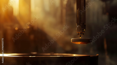 Industrial Machine Detail With Warm Light photo