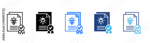 Patent Icon Set With Multiple Style Collection 