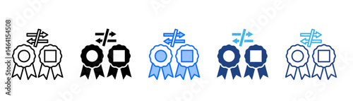 Counterfeit Icon Set With Multiple Style Collection 