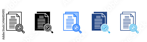 Plagiarism Icon Set With Multiple Style Collection 