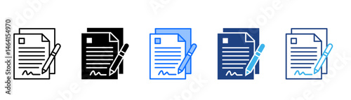 Signature Icon Set With Multiple Style Collection 