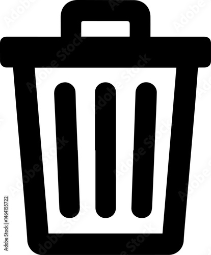 Trash Can Icon Flat Design, Isolated Vector Illustration