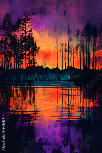 Vivid Twilight Reflections on Calm Waters: A Sublime Saturation Photography Masterpiece