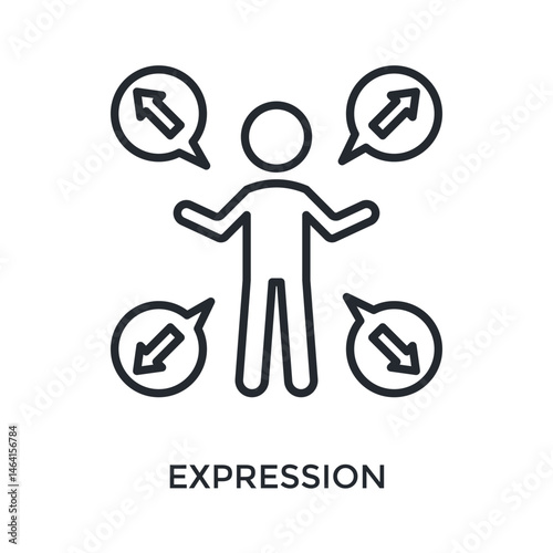 Expression Icon Outline Style. Vector Illustration For Graphic Design