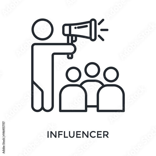 Influencer Icon Outline Style. Vector Illustration For Graphic Design