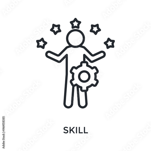Skill Icon Outline Style. Vector Illustration For Graphic Design