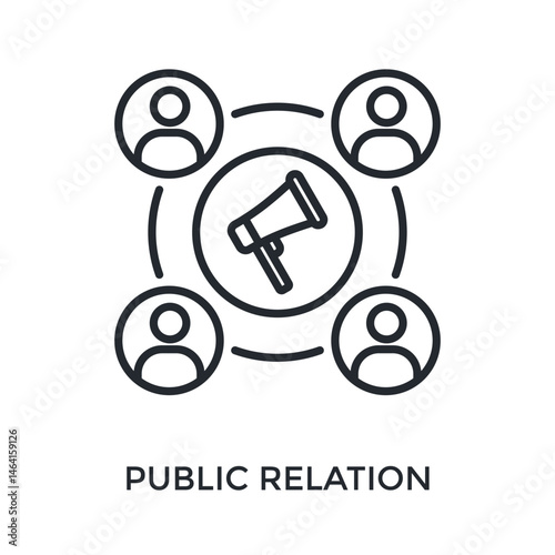 Public Relation Icon Outline Style. Vector Illustration For Graphic Design