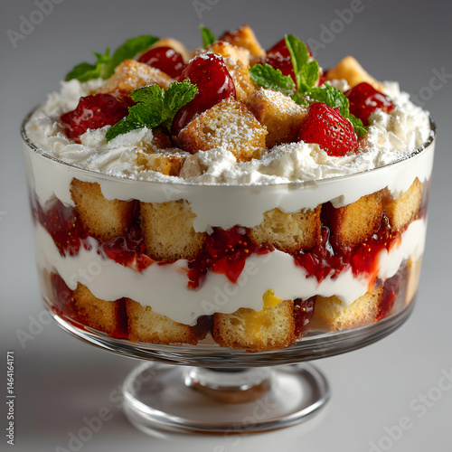 Obraz na płótnie Delicious Cherry Trifle Recipe Easy Dessert for Parties transparent background w salonie