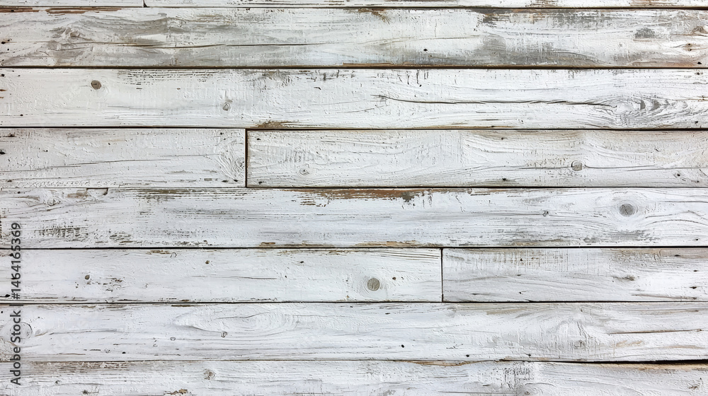 Obraz premium White Shiplap Wood Grain Farmhouse Style Background, Whitewashed Shabby Chic Wooden Wall Paneling Texture, Horizontal