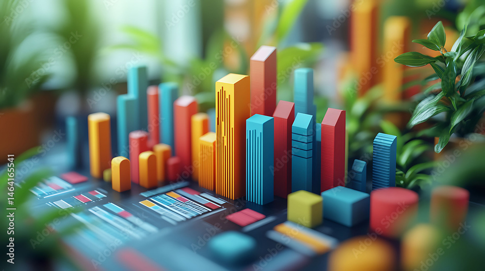Obraz premium profit report infographic with dynamic 3D visuals