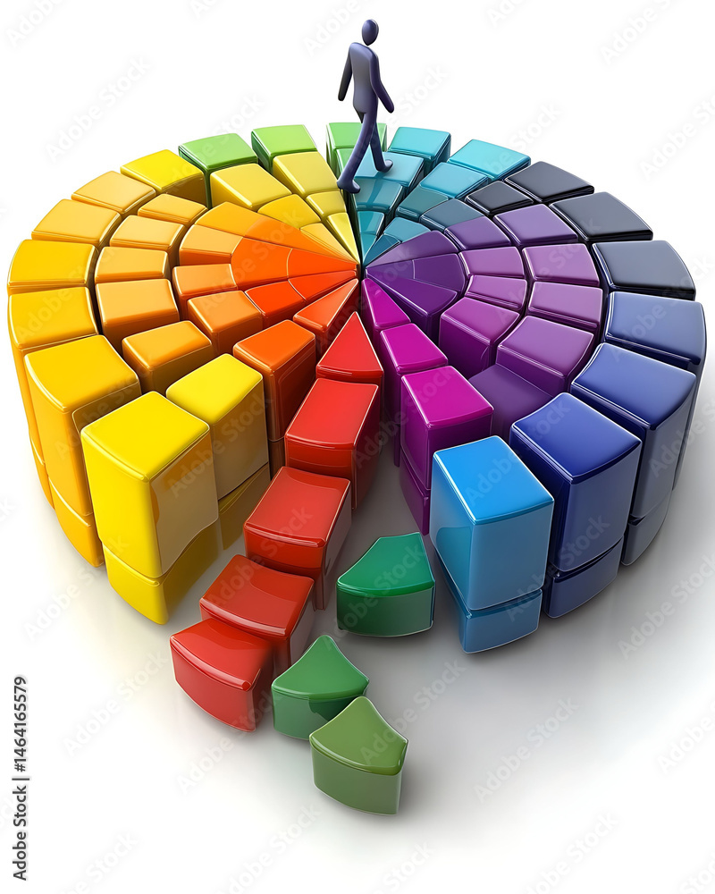 Fototapeta premium Human resources workflow visualization with employee engagement pie charts