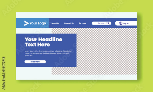 Website landing page and  website Header template for business Marketing, horizontal banner template for website page ui interface layout design