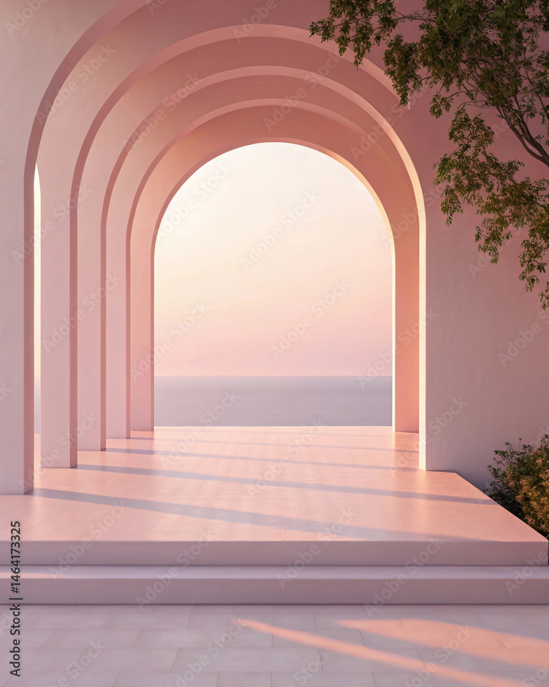 Fototapeta premium Minimalist Background with Peaceful 3D Design Aesthetic