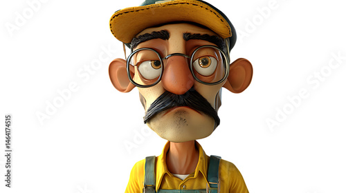 3d cartoon portrait of old man