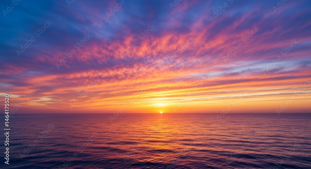 Obraz premium Vibrant Sunset over Calm Ocean