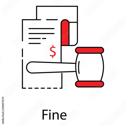 Legal Fine Icon Depicting Monetary Penalty Symbol vector design