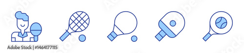 tennis, tabletennis, pingpong. Tennis Icon vector illustration. Line Duotone style. Editable stroke