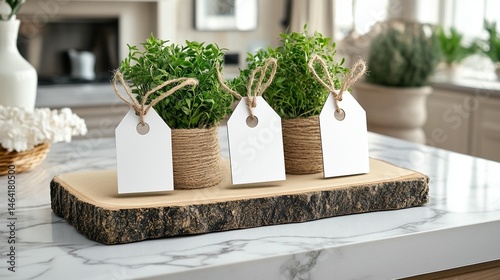 Rustic Herb Display with Blank Tags
