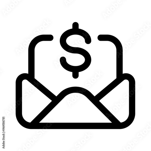 salary icon with line style, perfect for user interface projects