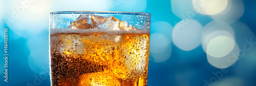 Obraz na płótnie Effervescent Refreshment: Bubbles and Shine in Refreshing Soda Photography w salonie