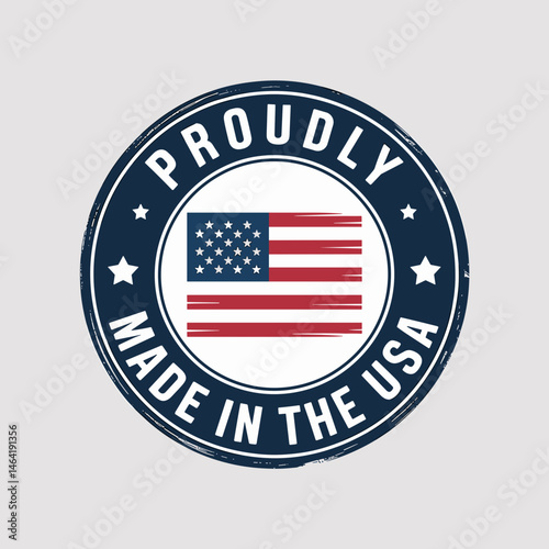 Proudly Made in the USA Circular Stamp Design