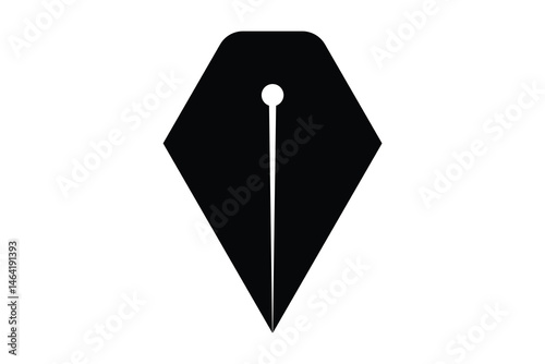 Fountain Pen nib Icon. Fountain Pen tip line writing Icon on white background.