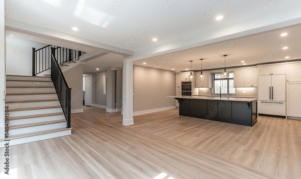 Modern Farmhouse Kitchen Open Concept Home Design Interior Hardwood Floors